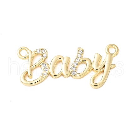 Brass Micro Pave Clear Cubic Zirconia Links KK-D357-03E-G-1
