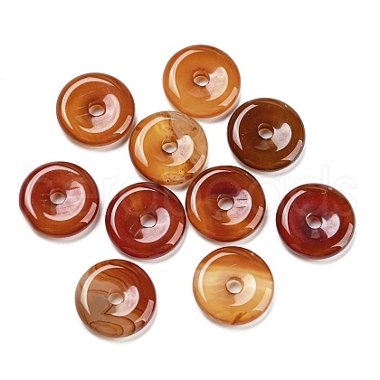 Natural Carnelian China Safety Buckle Pendants G-B052-05-1