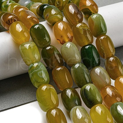 Natural Banded Agate/Striped Agate Beads Strands G-A223-D12-01A-1