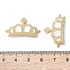 Brass Micro Pave Cubic Zirconia Crown Connector Charms KK-U070-05G-3