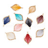 Beadthoven 14pcs 7 colors Alloy Leaf Pendant PALLOY-BT0002-08-8