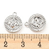 Brass Micro Pave Cubic Zirconia Charms KK-E090-31P-3
