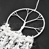 Cotton Cord Woven Web/Net with Feather Hanging Ornaments HJEW-G025-11-2