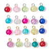 20Pcs 2 Styles Spray Painted Crackle Glass Charms PALLOY-JF03253-1