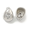 Brass Micro Pave Cubic Zirconia Stud Earrings for Women EJEW-E312-01E-P-2