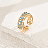 Bohemian Style Brass Micro Pave Cubic Zirconia Adjustable Cuff Rings for Women EM2078-5