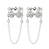 Rack Plating Brass Micro Pave Cubic Zirconia Cuff Earring EJEW-C086-17P-1