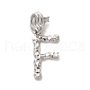 Rack Plating Brass Micro Pave Cubic Zirconia European Dangle Charms KK-L210-015P-F-1