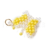Glass Seed Beaded Butterfly Pendants PALLOY-MZ00473-03-4