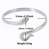 Non-Tarnish Stylish European and American Snake 304 Stainless Steel Cuff Bangles for Women SR4696-1-1