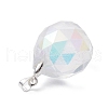 Faceted Teardrop Transparent Glass Pendant PALLOY-JF02348-03-3