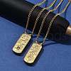 304 Stainless Steel Rectangle Number Pendant Necklaces NJEW-D300-01G-06-3