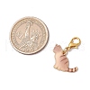 5Pcs 5 Colors Cat Shapes Alloy Enamel Pendant Decorations HJEW-JM03029-3