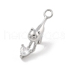 Brass Micro Pave Cubic Zirconia Pendants KK-D283-04P-1