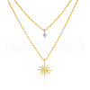 Star 925 Sterling Silver Clear Cubic Zirconia Double Layer Pendant Necklaces for Women FS-WGFF617-01-5