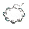 Moon Natural Abalone Shell/Paua Shell Link Bracelets for Women FS5984-1-1