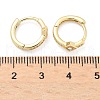 Rhombus Brass Micro Pave Clear Cubic Zirconia Hoop Earrings EJEW-Z102-14G-5