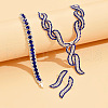 Twist Brass Rhinestone Pendant Necklaces & Stud Earrings & Bracelets FS-WGBD12F-01-1