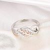 Zinc Alloy Rhinestone Finger Rings for Women FS-WG08E4B-05-2