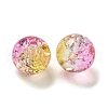 Transparent Spray Painting Crackle Glass Beads GLAA-L046-01B-36-2