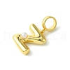 Rack Plating Brass with ABS Plastic Pearl European Dangle Charms KK-G501-02Z-G-2
