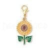 4Pcs Alloy Enamel Bee Flower Butterfly Pendant Decorations HJEW-JM02886-4
