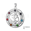 Chakra Alloy Rhinestone Pendant CHAK-PW0001-027B-1