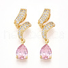 Brass Micro Pave Cubic Zirconia Pendants KK-T070-65B-1