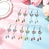 5Pair Butterfly 304 Stainless Steel Tassel Dangle Earrings EJEW-JE06422-1