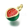 Brass with Enamel Charms KK-Q066-01C-G-2