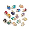 Real 18K Gold Plated Rack Plating Brass Micro Pave Clear Cubic Zirconia Pendants KK-C015-09G-1