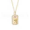 Brass Micro Pave Cubic Zirconia Rectangle with Constellation Pendant Necklaces PW-WG95654-01-1