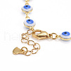 Brass Enamel Evil Eye Link Bracelets BJEW-JB06179-5