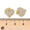 Brass Micro Pave Clear Cubic Zirconia Heart Pendants ZIRC-I071-19G-3