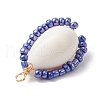 Glass Seed Beads Copper Wire Wrapped Shell Pendants PALLOY-MZ00310-5