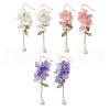 Shell Pearl Dangle Earrings EJEW-TA00617-2