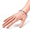 Colorful Acrylic Beaded Stretch Bracelet with Alloy Enamel Charms for Women BJEW-JB08725-3