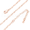 Brass Twisted Bar Link Chain Necklaces NJEW-D302-63RG-2