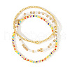 3Pcs 3 Styles Brass Beads Stretch Bracelets for Women XO8181-1