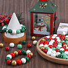 SOFPLATE 210Pcs 7 Colors Painted Natural Wood Beads WOOD-SP0001-06-4