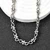 304 Stainless Steel Oval Infinity Link Chain Necklaces for Women Men NJEW-K249-20B-P-2