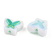 UV Plated Rainbow Acrylic Beads X-PACR-N015-02-5