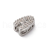 Brass Micro Pave Cubic Zirconia Beads KK-F895-19P-3