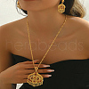 Elegant Fashion Teardrop & Flower Brass Necklace & Earrings Sets for Women GO0418-3
