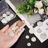  18Pcs 3 Style 201 Stainless Steel Flat Round Tag Pendants STAS-NB0001-21-3
