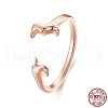 Sausage Dog 925 Sterling Silver Adjustable Cuff Rings for Women FS-WGC2F42-02-2