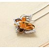 Butterfly Brass Pave Glass Birth Stone Pendant Necklaces FS-WG3BB0A-04-1
