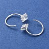 999 Fine Silver Micro Pave Clear Cubic Zirconia Pull Through Earrings EJEW-P296-28F-S-2