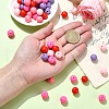 Pink Theme 90Pcs 5 Colors Food Grade Eco-Friendly Silicone Beads SIL-YW0001-43-4