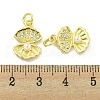 Rack Plating Brass Micro Pave Clear Cubic Zirconia Pendants KK-B091-11-3